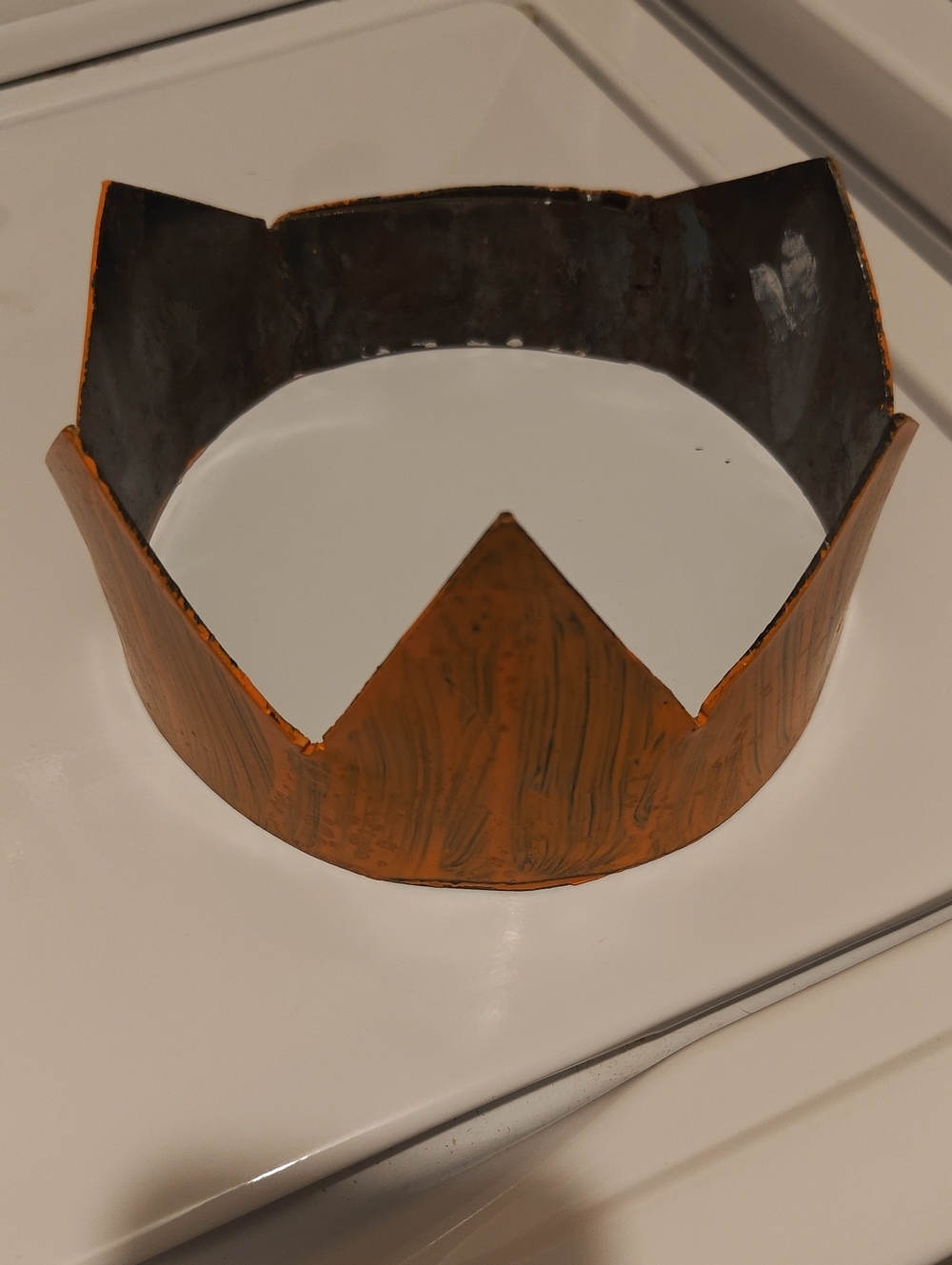 Handmade Orange Metal Crown Accent
